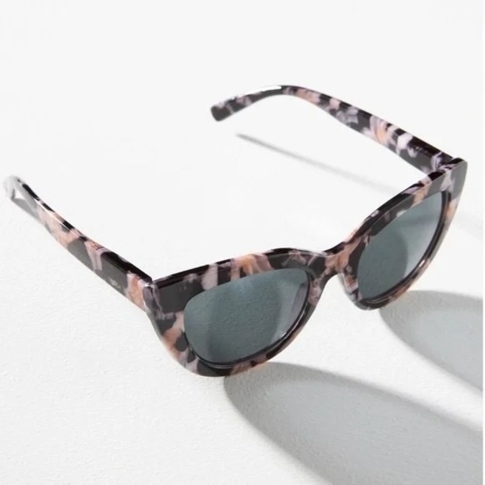 NEW ANTHROPOLOGIE BLACK MARBLE PEEPERS CAT EYE SUN READERS +2.50